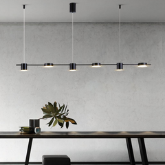 Lámpara Colgante De Seis Cabezas LED Lineal Moderna Para Comedor
