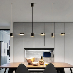 Lámpara Colgante De Seis Cabezas LED Lineal Moderna Para Comedor