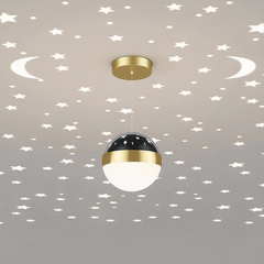 Lámpara Globo Colgante LED con Proyección de Cielo Estrellado para Dormitorio