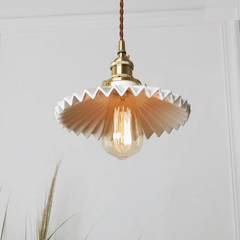 Lámpara cerámica colgante Art Déco retro para comedor