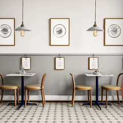 Lámpara Colgante Cerámica Blanca Vintage Estampada Azul para Comedor