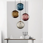 Lámpara Colgante Bola de Vidrio LED Regulable en Altura para Comedor