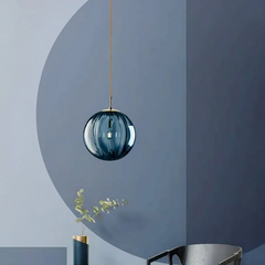 Lámpara Colgante Bola de Vidrio LED Regulable en Altura para Comedor