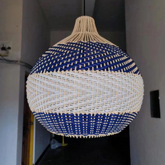 Lámpara Colgante de Ratán LED Esférica Estilo Bohemio para Comedor