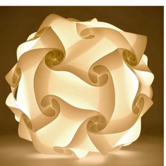 Lámpara colgante esfera blanca LED estilo nórdico con pantalla rompecabezas