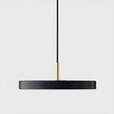 Lámpara Colgante Plana LED Minimalista Negra para Dormitorio