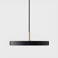 Lámpara Colgante Plana LED Minimalista Negra para Dormitorio