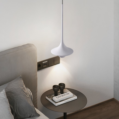 Lámpara Colgante LED de Estilo Nórdico Minimalista con Altura Regulable para Mesita de Noche