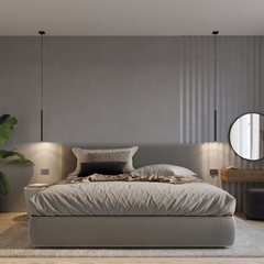 Lámpara Colgante Lineal LED Estilo Minimalista para Mesita de Noche