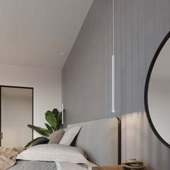 Lámpara Colgante Lineal LED Estilo Minimalista para Mesita de Noche