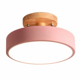 Lámpara de techo redonda moderna LED nórdica rosa Ø18 cm para pasillo