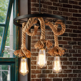 Lámpara colgante de cuerda LED vintage regulable en altura para comedor