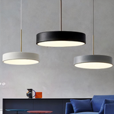 Lámpara redonda colgante moderna LED regulable en altura para comedor