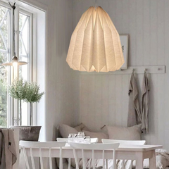 Lámpara colgante origami nórdica blanca con LED regulable para comedor