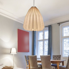 Lámpara colgante origami nórdica blanca con LED regulable para comedor
