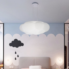 Lámpara Colgante Nube LED Blanca Regulable Estilo Moderno para Habitación Infantil