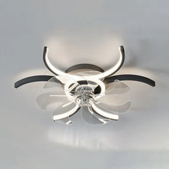 Ventilador de techo con diseño de flor LED silencioso Ø52 cm para dormitorio