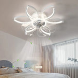 Ventilador de techo con diseño de flor LED silencioso Ø52 cm para dormitorio