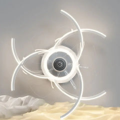 Ventilador de techo con diseño de flor LED silencioso Ø52 cm para dormitorio