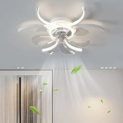 Ventilador de techo con diseño de flor LED silencioso Ø52 cm para dormitorio