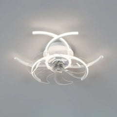 Ventilador de techo con diseño de flor LED silencioso Ø52 cm para dormitorio