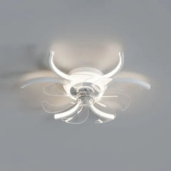 Ventilador de techo con diseño de flor LED silencioso Ø52 cm para dormitorio
