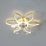 Ventilador de techo con diseño de flor LED silencioso Ø52 cm para dormitorio