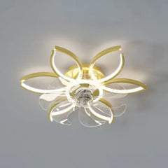 Ventilador de techo con diseño de flor LED silencioso Ø52 cm para dormitorio