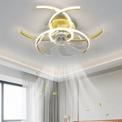 Ventilador de techo con diseño de flor LED silencioso Ø52 cm para dormitorio
