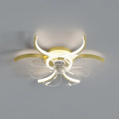 Ventilador de techo con diseño de flor LED silencioso Ø52 cm para dormitorio