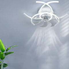 Ventilador de techo con diseño de flor LED silencioso Ø52 cm para dormitorio
