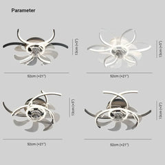 Ventilador de techo con diseño de flor LED silencioso Ø52 cm para dormitorio
