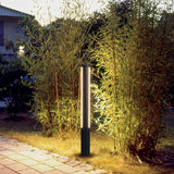 Baliza de jardín exterior LED IP65 moderna cilíndrica negra para caminos