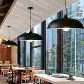 Lamparas colgantes isla cocina diseño sencillo de semicírculo negro