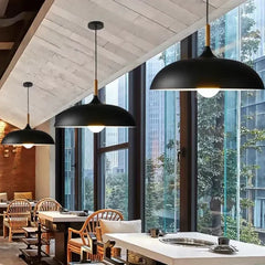 Lamparas colgantes isla cocina diseño sencillo de semicírculo negro