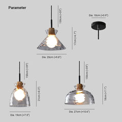 Lamparas colgantes led para comedor diseño moderno en vidrio ondulado