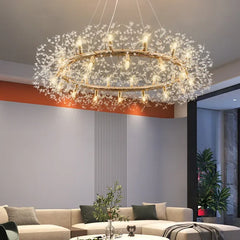 Lampara colgante de cristal diseño lujoso estilo diente de león