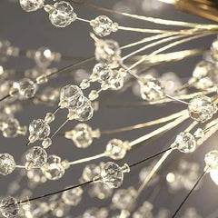 Lámpara de techo sputnik LED de cristal de diseño moderno para salón