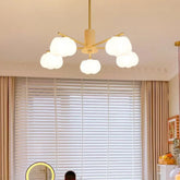 Arañas de luz modernas diseño en forma de flor estilo crema