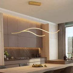 Lámparas colgantes para islas de cocina diseño lineal LED