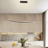 Lampara led colgante lineal diseño moderno y curvado para comedor