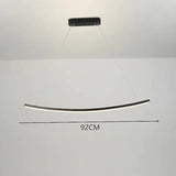 Lampara led colgante lineal diseño moderno y curvado para comedor