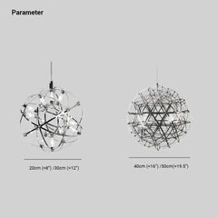 Lámpara colgante de bola chisporroteante moderna