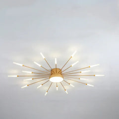 Lámpara de techo sputnik regulable de metal de estilo moderno para salón