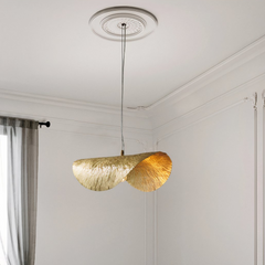 Lámpara Colgante Latón Dorado de Diseño Regulable en Altura para Comedor