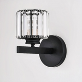 Aplique de pared cristal moderno LED negro elegante para salón