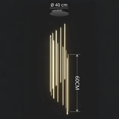 Lampara colgante para escaleras larga LED regulable diseño moderno
