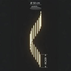 Lampara colgante para escaleras larga LED regulable diseño moderno