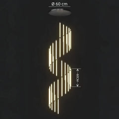 Lampara colgante para escaleras larga LED regulable diseño moderno