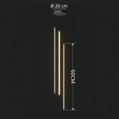 Lampara colgante para escaleras larga LED regulable diseño moderno